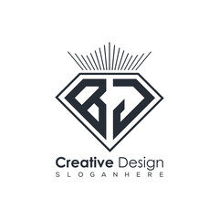 Luxury Initial Letter Monogram in Pentagon Diamond Shape with Royal Crown for Premium Branding & High-End Logo Design
