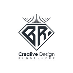 Luxury Initial Letter Monogram in Pentagon Diamond Shape with Royal Crown for Premium Branding & High-End Logo Design
