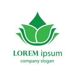 Elegant and beautiful blooming flower logo illustration