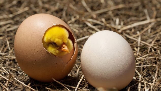 Using an egg, with a chick cracking the shell open create an image based on &ldquo;get someone else to do the work for you&rdquo;