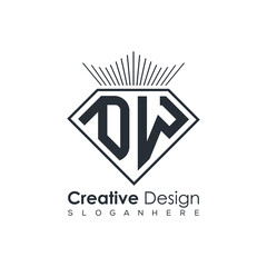 Luxury Initial Letter Monogram in Pentagon Diamond Shape with Royal Crown for Premium Branding & High-End Logo Design
