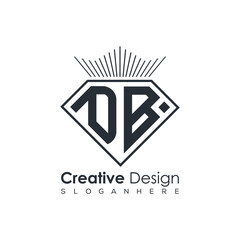 Luxury Initial Letter Monogram in Pentagon Diamond Shape with Royal Crown for Premium Branding & High-End Logo Design
