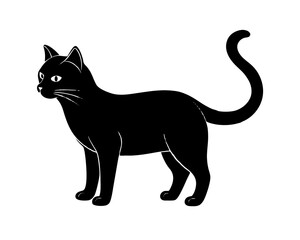 Beautiful Cat icon vector silhouette illustration isolated on white background