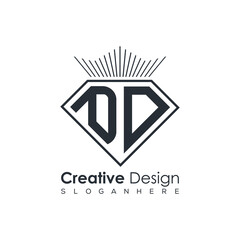 Luxury Initial Letter Monogram in Pentagon Diamond Shape with Royal Crown for Premium Branding & High-End Logo Design
