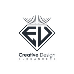 Luxury Initial Letter Monogram in Pentagon Diamond Shape with Royal Crown for Premium Branding & High-End Logo Design
