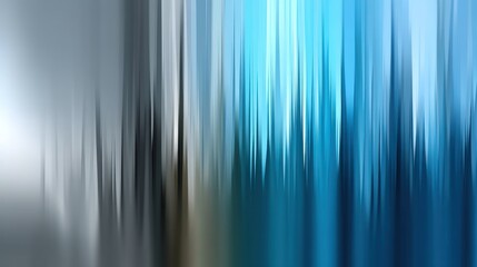 Abstract vertical blue, black, white, and gray streaks with reflective surface and blurred sharp lines background