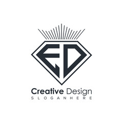 Luxury Initial Letter Monogram in Pentagon Diamond Shape with Royal Crown for Premium Branding & High-End Logo Design
