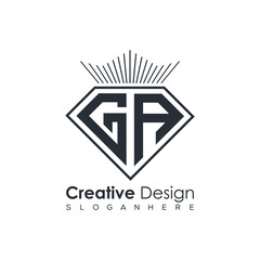 Luxury Initial Letter Monogram in Pentagon Diamond Shape with Royal Crown for Premium Branding & High-End Logo Design
