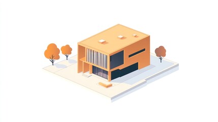 Isometric Modern House Exterior