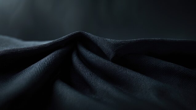 Background of black fabric texture. Textile for furniture design and interior decoration.