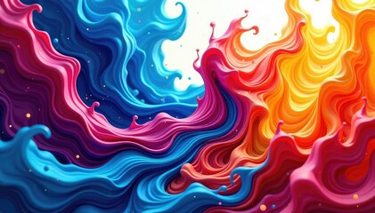 Abstract swirling paint colors forming a dynamic pattern , visual, style, vivid