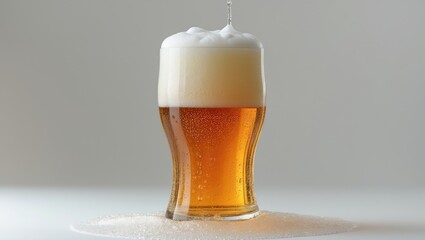 Template of Beer Glass Isolated Against a White Background