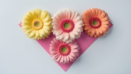 Beautiful gerbera daisy flower set against a plain background