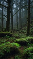 Naklejka premium forest in the morning