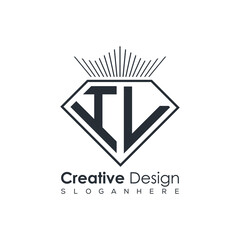 Luxury Initial Letter Monogram in Pentagon Diamond Shape with Royal Crown for Premium Branding & High-End Logo Design
