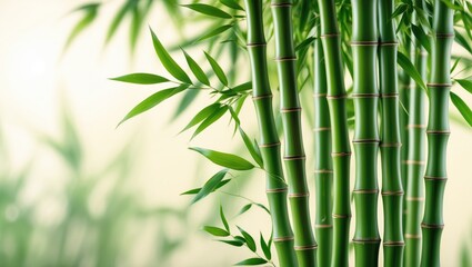 Bamboo plant used for decoration in close-up with a softly blurred background