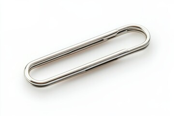 Sleek metallic oval coil spring close up detail shot bright background industrial design element