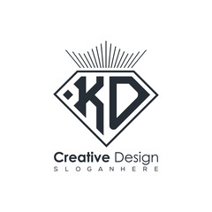 Luxury Initial Letter Monogram in Pentagon Diamond Shape with Royal Crown for Premium Branding & High-End Logo Design
