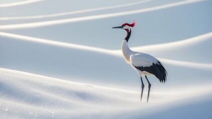 Obraz premium Red-crowned crane bird watching guide