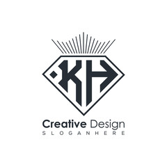 Luxury Initial Letter Monogram in Pentagon Diamond Shape with Royal Crown for Premium Branding & High-End Logo Design
