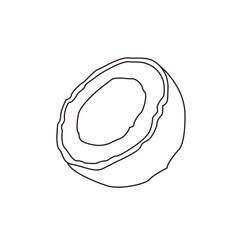 half coconut food fruit vector emoji illustration symbol sign icon