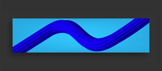 3d dynamic blue linkedin banner template