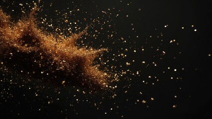 Isolated soil explosion with a background featuring an abstract brown ground cloud