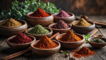 Fototapeta premium Different Types of Spices Used in Cuisine