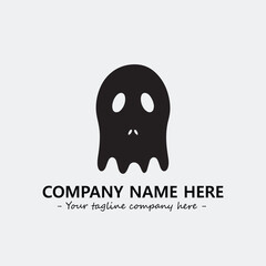 Ghost face icon illustration black and white vector image