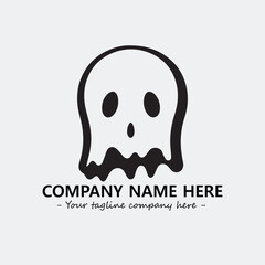 Ghost face icon illustration black and white vector image
