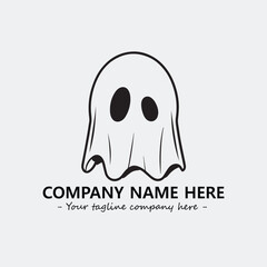 Ghost face icon illustration black and white vector image