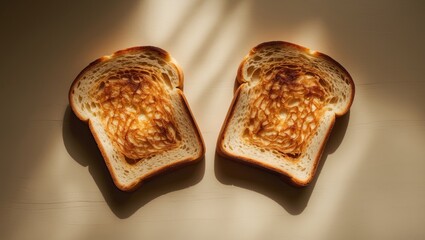 Toast bread slices placed on a table