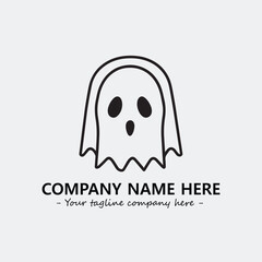 Ghost face icon illustration black and white vector image