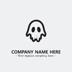 Ghost face icon illustration black and white vector image