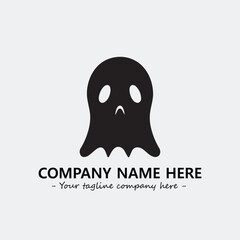 Ghost face icon illustration black and white vector image