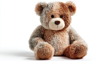 Obraz premium a plush teddy bear on a white isolated background, soft and cuddly texture