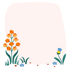 Obraz premium Cute flower png frame, nature illustration, transparent background