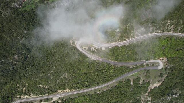 Panoramic view of Tymfi Mountain and Vikos gorge. Zagoria area, Epirus region, Greece