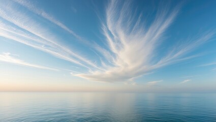 Obraz premium Nature Landscape Featuring Clouds and Sunset Over Sea