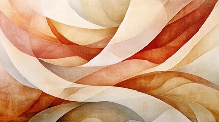 Flowing organic shapes resembling leaves and waves, gently infused with warm gradient tones