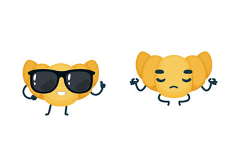 Set Mascot images of the Croissant
