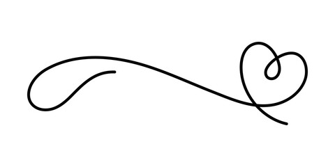 PNG Elegant heart-shaped decorative line on transparent background