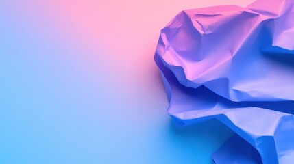 Crumpled paper in neon light