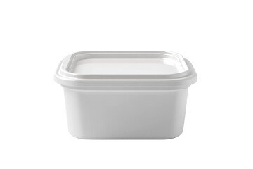 Clean white square food container with lid perfect for packaging studio shot bright background