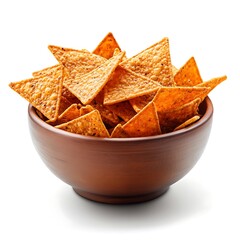 Doritos in Bowl on Kitchen Table isolated on white background