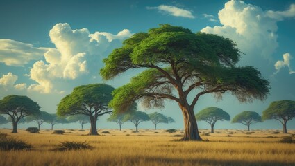 Obraz premium Green foliage after rainfalls