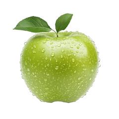 Fresh, vibrant green apple with water droplets (1)