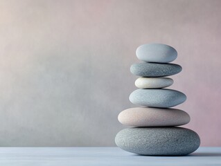 Stacked balanced zen stones