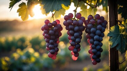 Ripe grapes basking in the sun