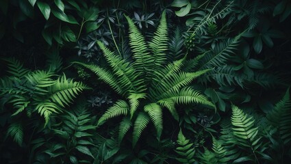 Fototapeta premium Green botanical leaves in close-up